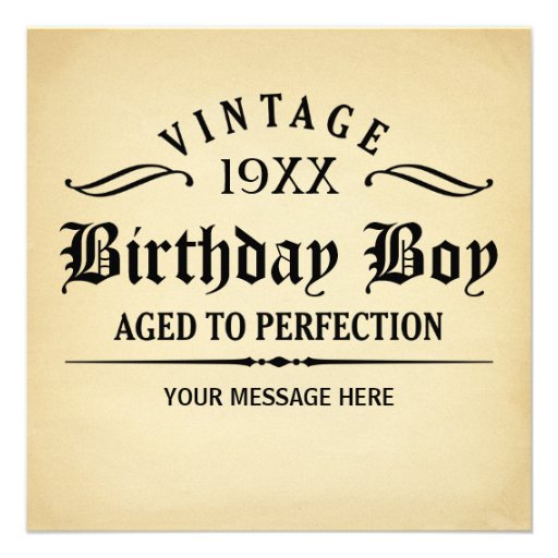 Aged to Perfection Funny Birthday Personalized Invite