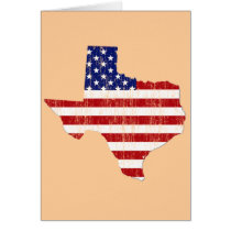 AGED US FLAG TEXAS GREETING CARD
