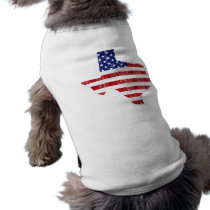 AGED US FLAG TEXAS PET T SHIRT