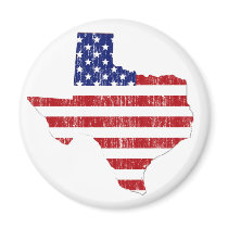 AGED US FLAG TEXAS REFRIGERATOR MAGNETS