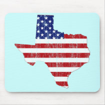 AGED US FLAG TEXAS MOUSE PADS