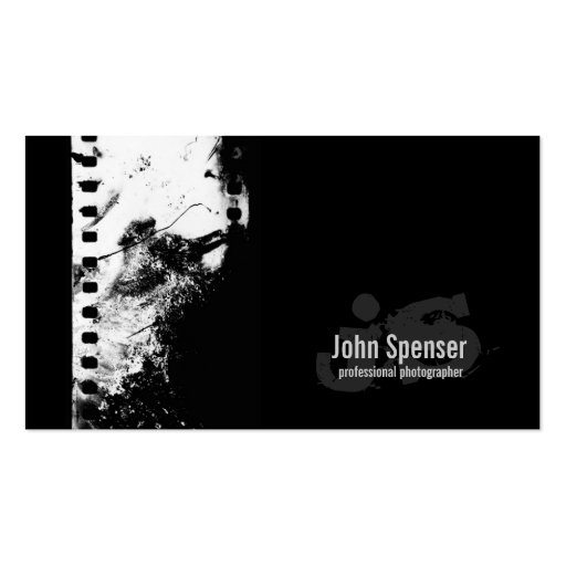 Aged White Photo Film Photographer Black Card Business Cards