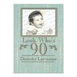 Aged Wood 90th Birthday Photo Card