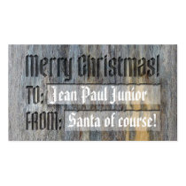 Aged Wood Christmas Package Card Template business cards by Madinagoodway Aged Wood Christmas Package Card Template business cards