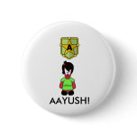 agent badge, aayush1, AAYUSH! Pinback Buttons