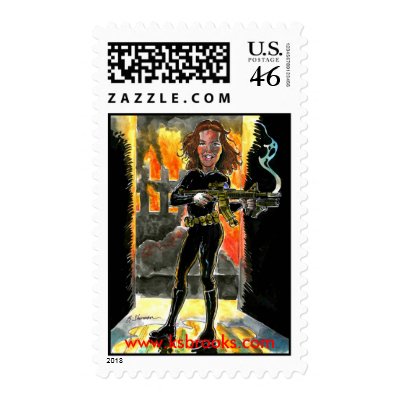 Agent Night Caricature Postage