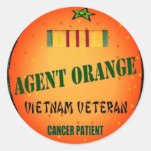 AGENT ORANGE ROUND STICKERS