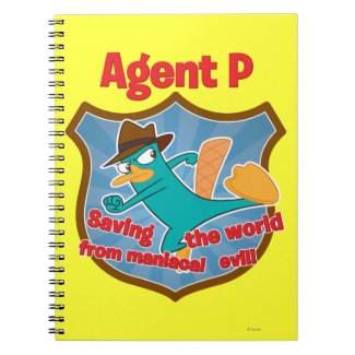 Agent P Saving the world from maniacal evil Badge Notebook
