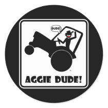 AGGIE DUDE 1 ROUND STICKERS
