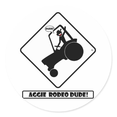 AGGIE RODEO w1 Round Sticker by SCREAMNJIMMY