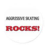 Aggressive Skating Rocks Round Stickers