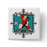 Aggressive Women's Soccer Pinback Buttons