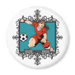 Aggressive Women's Soccer Fridge Magnet