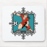 Aggressive Women's Soccer Mouse Mat