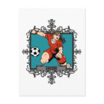 Aggressive Women's Soccer Postcard