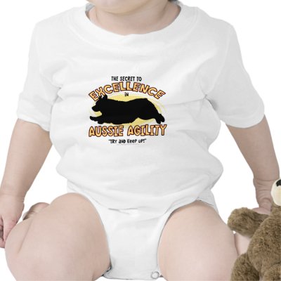 Agility Australian Shepherd Secret Baby Creeper by MenagerieMayhem
