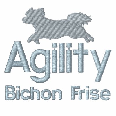 Agility Bichon Frise Embroidered Polo Shirt by MenagerieMayhem