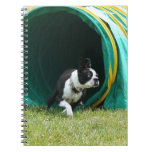 Agility Boston Terrier spiral notebook