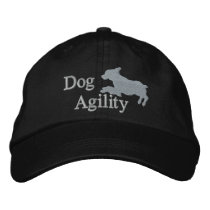 Agility Brittany Spaniel Dark embroidered hats by MenagerieMayhem Agility Brittany Spaniel Dark embroidered hats