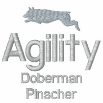 Agility Doberman Pinscher embroidered shirts by MenagerieMayhem Agility Doberman Pinscher embroidered shirts