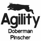 ladies_zip_hoody - Embroidered dog agility zipper hoodie for women has a silhouette of a Doberman Pinscher jumping over the word "Agility." Below that his breed name is printed. Fantastic Doberman hoodie shows your love of dog agility!