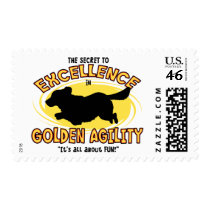 Agility Golden Retriever Secret Postage Stamps by MenagerieMayhem Agility Golden Retriever Secret Postage Stamps