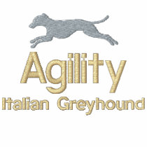 Agility Italian Greyhound Embroidered T-Shirt embroidered shirts