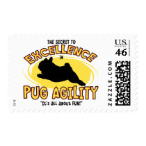 Agility Pug Secret Postage Stamps by MenagerieMayhem Agility Pug Secret Postage Stamps