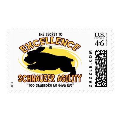 Agility Schnauzer Secret Postage Stamps by MenagerieMayhem