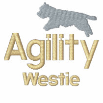 Agility Westie Embroidered Jacket embroidered shirts by MenagerieMayhem Agility Westie Embroidered Jacket embroidered shirts