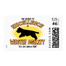 Agility Westie Secret Postage Stamps by MenagerieMayhem Agility Westie Secret Postage Stamps