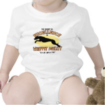 Agility Whippet Secret Baby Creeper t-shirts by MenagerieMayhem Agility Whippet Secret Baby Creeper t-shirts