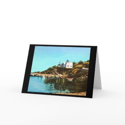 Agios Antonios, Syros Greeting Cards by GinaPaints