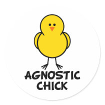 Agnostic Chick stickers by chicktshirts8 Agnostic Chick stickers