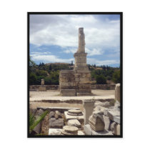 agora statue ruins postcard