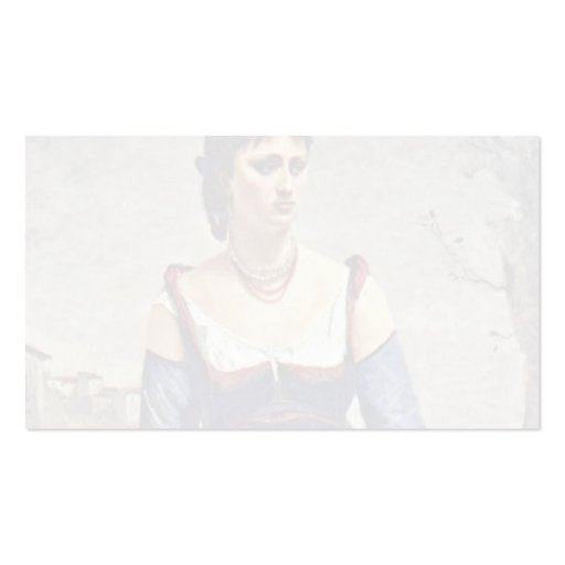 Agostina The Italian By Corot Jean-Baptiste-Camill Business Card Templates (back side)