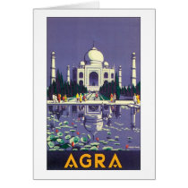 Agra Vintage Travel Poster Card