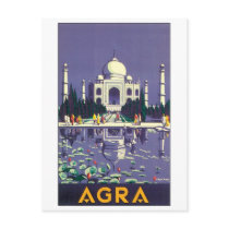 Agra Vintage Travel Poster Postcard
