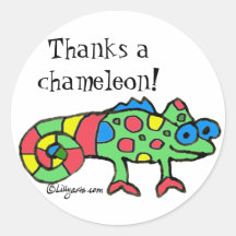 Agradece a un pegatina del camaleón