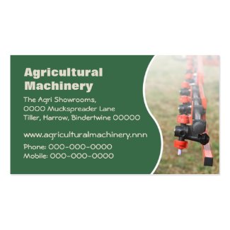 Agricultural crop sprayer business card
