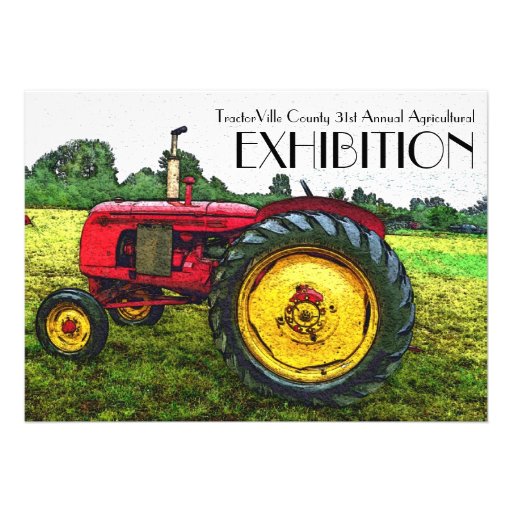 Agricultural fair, Tractor Pull, Exhibition Custom Announcement (front side)