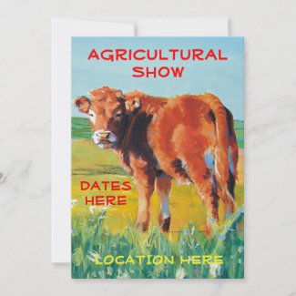 Agricultural Show Invitations cute calf invitation