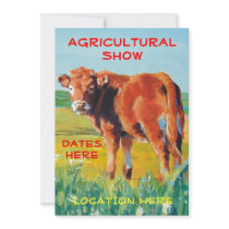 Agricultural Show Invitations cute calf