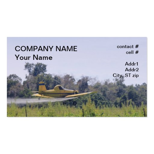 Agriculture plane spraying business card templates (front side)