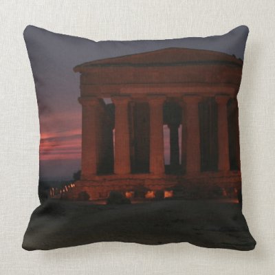 Agrigento Greek Temple Pillow by stradavarius