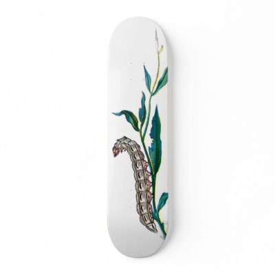 Agrotis pronuba caterpillar skateboard deck by FlutterByButterfly