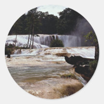 Agua Azul Waterfalls, Chiapas State, Mexico Round Stickers