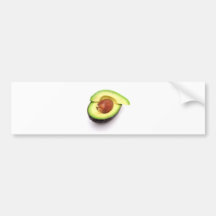 Aguacate abierto cortado etiqueta de parachoque