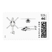 AH-64 blueprint Postage Stamps
