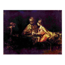 Ahasuerus And Haman At The Feast Of Esther Post Card